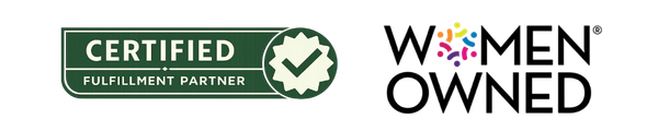 Certified Fulfillment Partner logo and Women Owned business certification on a white background