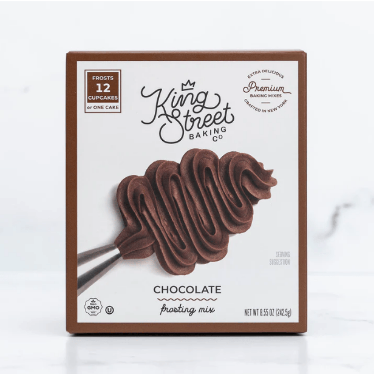 Chocolate Frosting Mix by King Street Baking Co.—rich, premium baking mix included in Let’s Bake gift set.