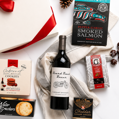 wine gift box with mark ryan wine and snacks